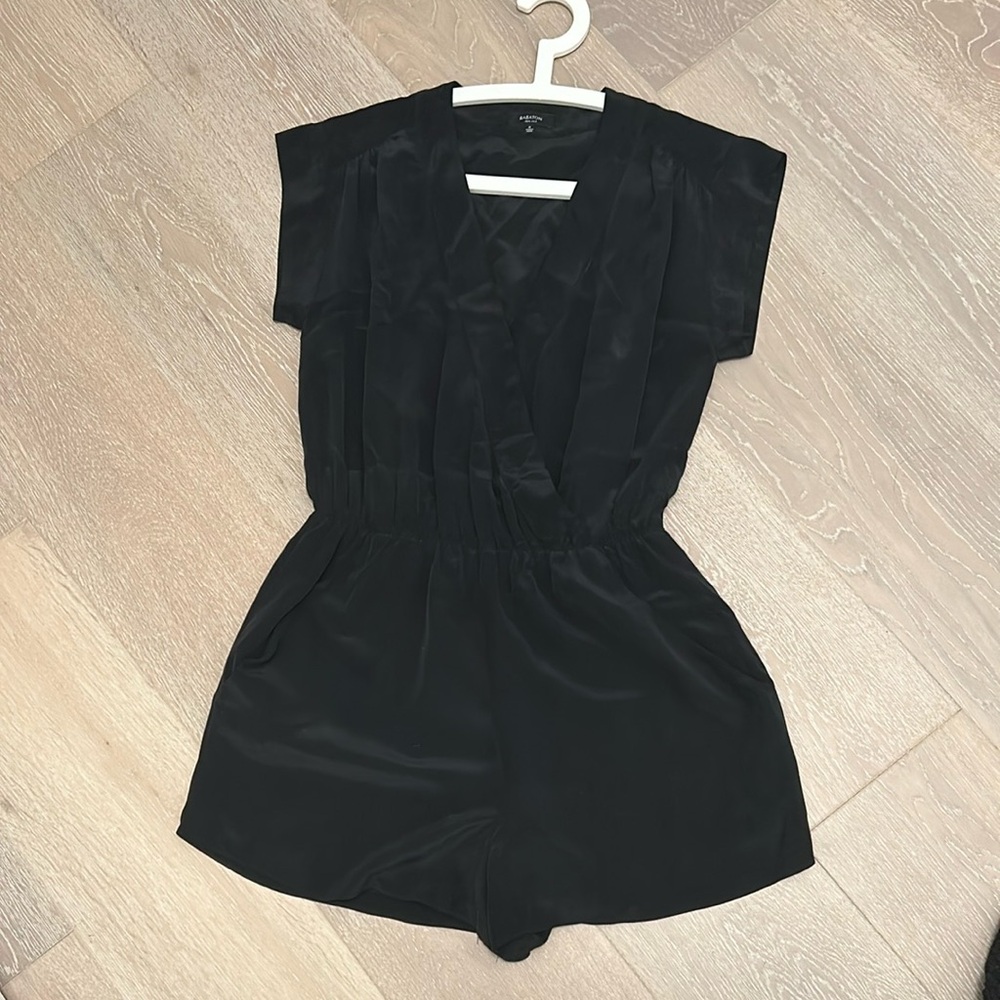 Babaton Black 100% Silk Romper